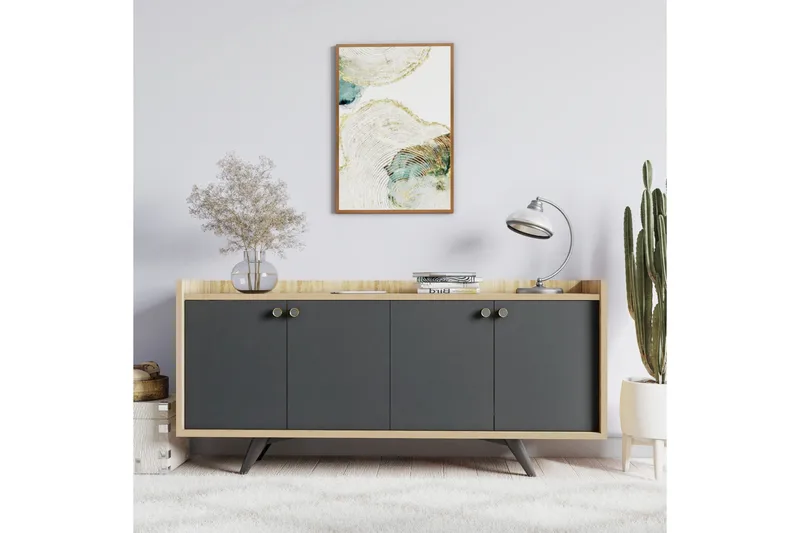 Qeleddun Avlastningsbord 150 cm - Antrasitt/Natur - Møbler - Bord - Avlastningsbord - Konsollbord