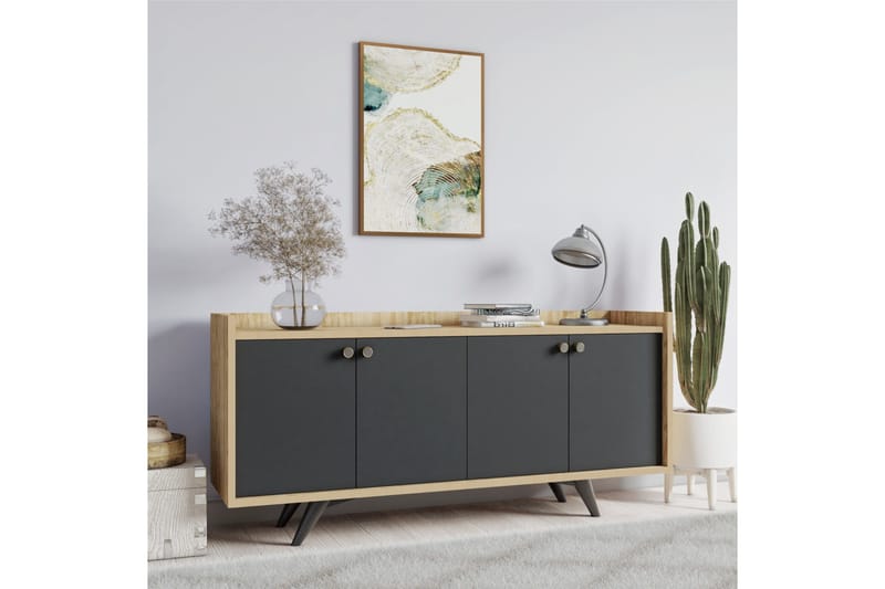 Qeleddun Avlastningsbord 150 cm - Antrasitt/Natur - Møbler - Bord - Avlastningsbord - Konsollbord