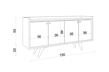 Qeleddun Avlastningsbord 150 cm - Natur/Antracit - Møbler - Bord - Avlastningsbord - Konsollbord