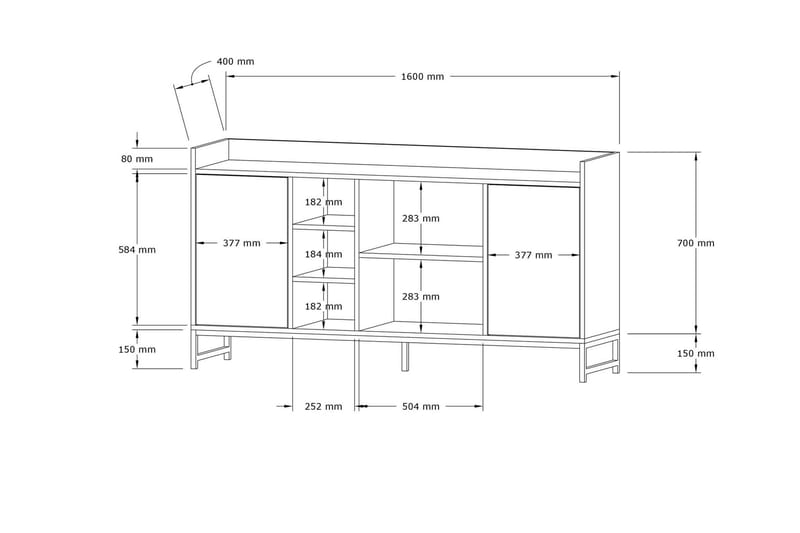 Rinorea Konsollbord 160x85 cm - Blå - Møbler - Bord - Avlastningsbord - Konsollbord