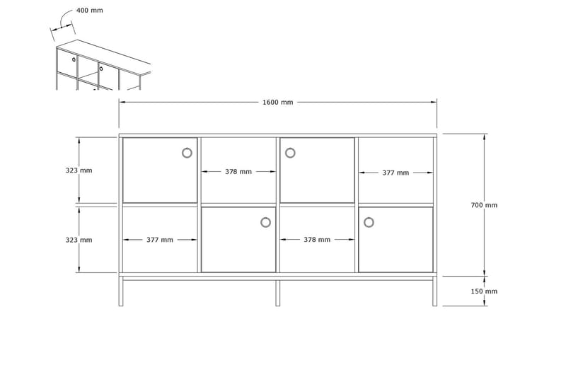 Rinorea Konsollbord 160x85 cm - Blå - Gangbord - Konsollbord