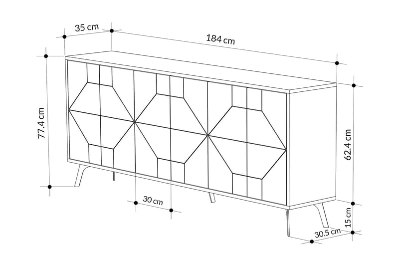 Rinorea Konsollbord 184x77,4 cm - Brun - Gangbord - Konsollbord