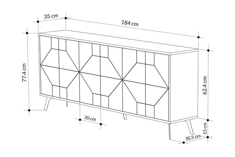 Rinorea Konsollbord 184x77,4 cm - Hvit - Gangbord - Konsollbord