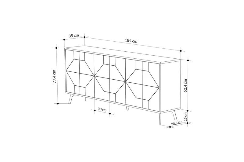 Rinorea Konsollbord 184x77,4 cm - Hvit - Møbler - Bord - Avlastningsbord - Konsollbord
