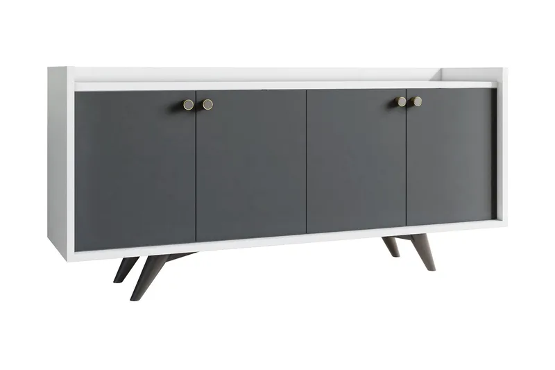 Ruigoord Avlastningsbord 150 cm, Vit/Antrasitt