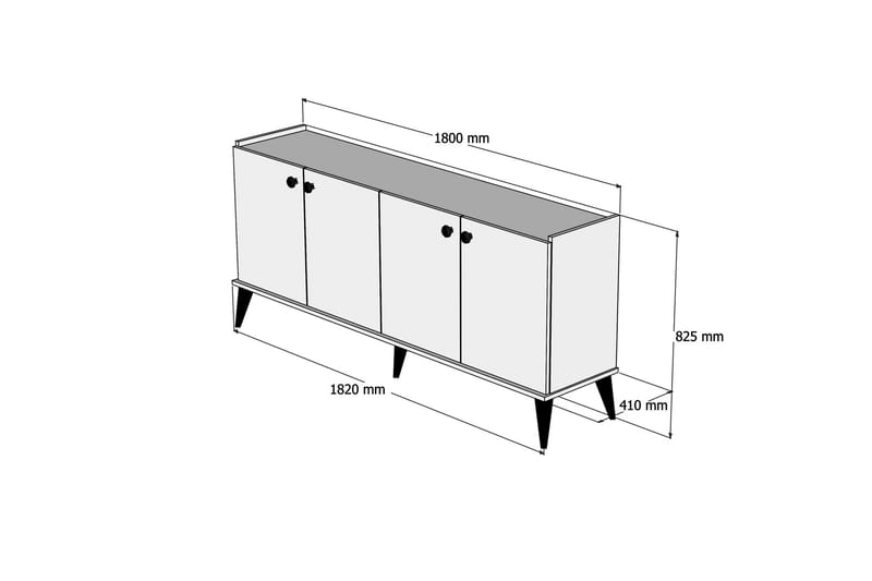 Sharod Skjenk 182 cm - Valnøtt - Møbler - Bord - Avlastningsbord - Konsollbord