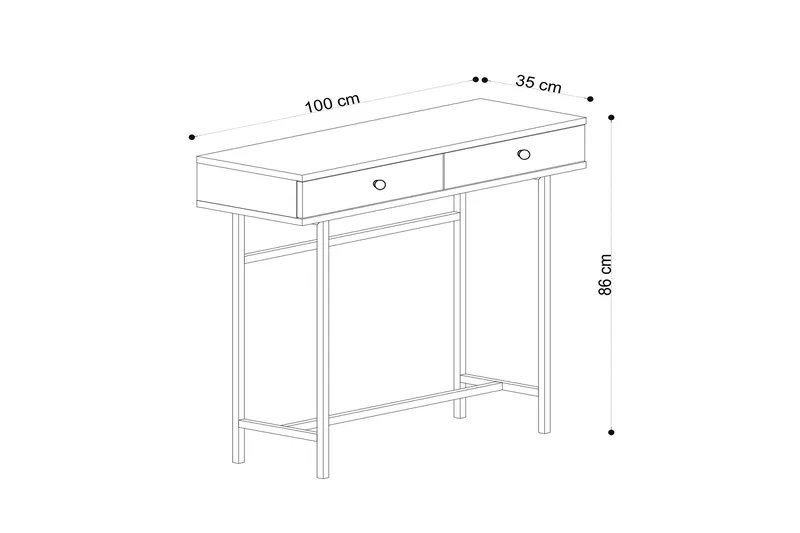 Sideboard Eik|Svart - Natur / Svart - Møbler - Bord - Avlastningsbord - Konsollbord