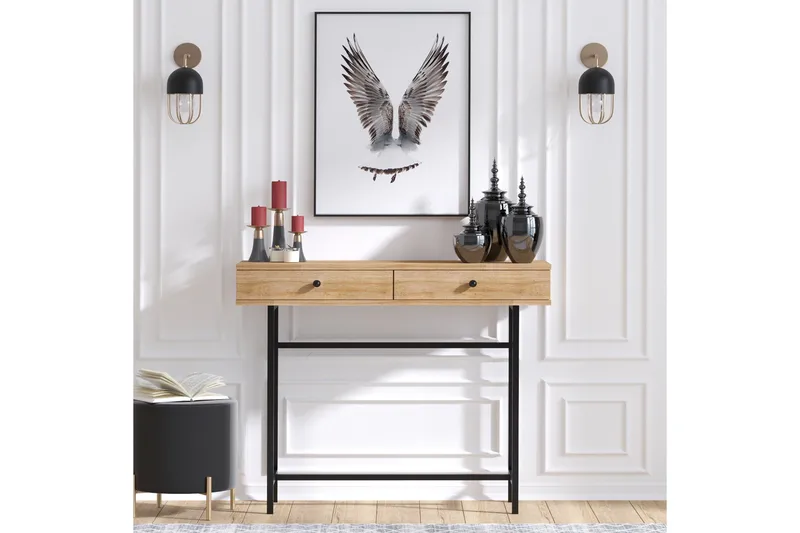 Sideboard Eik|Svart - Natur / Svart - M øbler - Bord - Avlastningsbord - Konsollbord