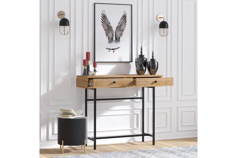 Sideboard Eik|Svart - Natur / Svart - Møbler - Bord - Avlastningsbord - Konsollbord