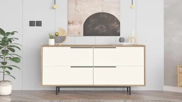 Konsollbord Skye Decor Dara (160 x 74,3 x 44,5 cm) natur hvit - Naturlig og hvit - Møbler - Bord - Avlastningsbord - Gangbord