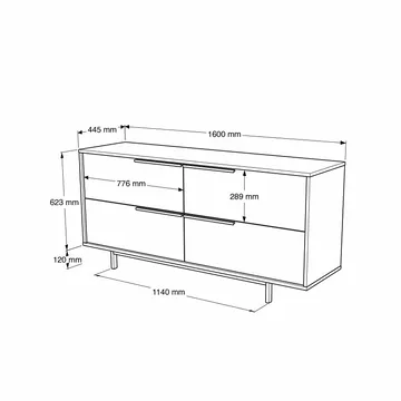 Konsollbord Skye Decor Dara (160 x 74,3 x 44,5 cm) natur hvit - Naturlig og hvit - Møbler - Bord - Avlastningsbord - Gangbord