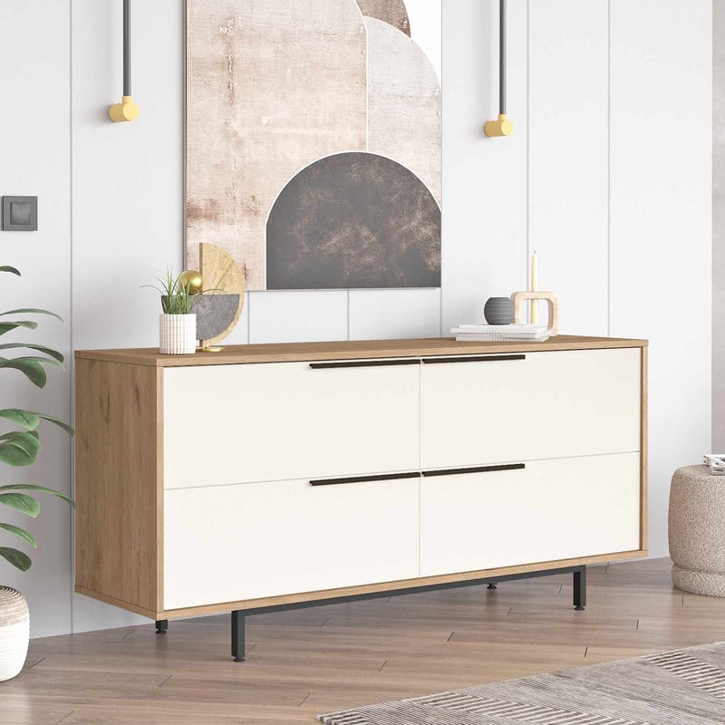 Konsollbord Skye Decor Dara (160 x 74,3 x 44,5 cm) natur hvit - Naturlig og hvit - Møbler - Bord - Avlastningsbord - Gangbord