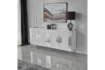 Stedum Konsollbord 180 cm - Hvit/Sølv - Oppbevaring - Oppbevaringsmøbler - Sideboard & skjenker