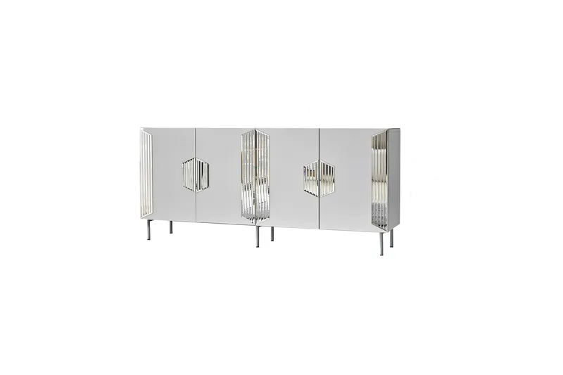 Stedum Konsollbord 180 cm - Hvit/Sølv - Oppbevaring - Oppbevaringsmøbler - Sideboard & skjenker