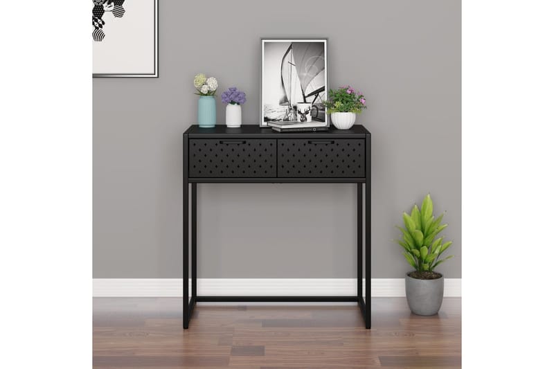Konsollbord svart 72x35x75 cm stål - Svart - Konsollbord - Gangbord