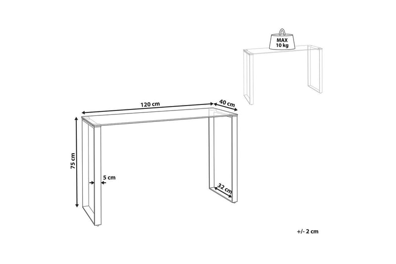 Konsollbord Tilon Transparent, gull - Transparent, gull - Møbler - Bord - Avlastningsbord - Gangbord