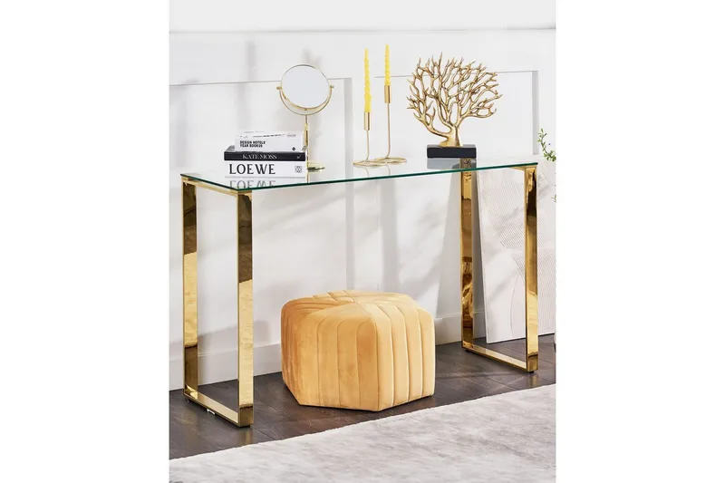 Konsollbord Tilon Transparent, gull - Transparent, gull - Møbler - Bord - Avlastningsbord - Gangbord