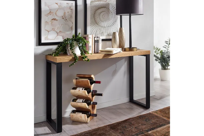 Konsollbord Wohnling 120 cm moderne konsoll med metallben Brun - Brun - Møbler - Bord - Avlastningsbord - Gangbord