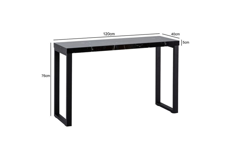 Konsollbord Wohnling 120 cm moderne konsoll med metallben Svart - Svart - Møbler - Bord - Avlastningsbord - Gangbord
