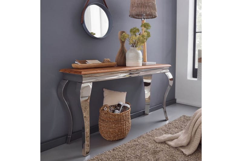 Konsollbord Wohnling Heltre 130 cm Krom metallben Landlig stil - Møbler - Bord - Avlastningsbord - Gangbord
