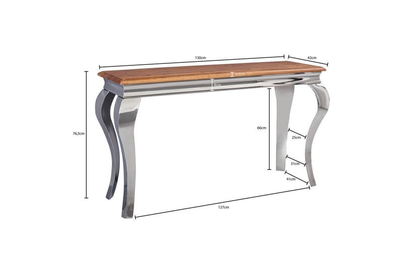 Konsollbord Wohnling Heltre 130 cm Krom metallben Landlig stil - Møbler - Bord - Avlastningsbord - Gangbord