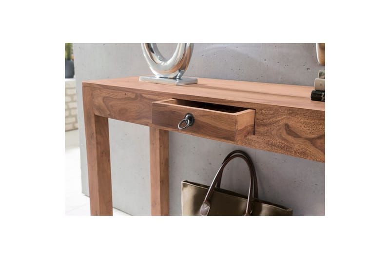 Konsollbord Wohnling massivt tre, 1 skuff, landlig stil Akasie - Akasie - Møbler - Bord - Avlastningsbord - Gangbord