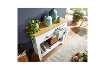 Konsollbord Wohnling Massivt tre eik tofarget 85 cm 2 skuffer moderne husstil - Møbler - Bord - Avlastningsbord - Gangbord