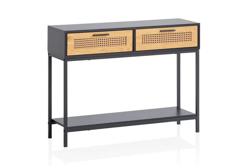 Konsollbord Wohnling Solid tre 100 cm 2 skuffer industriell stil Wienerflett, undefined