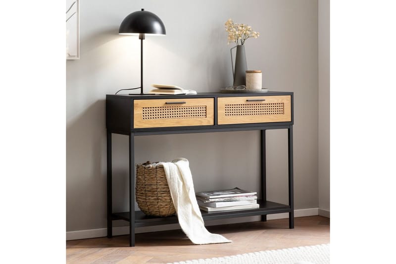 Konsollbord Wohnling Solid tre 100 cm 2 skuffer industriell stil Wienerflett - Møbler - Bord - Avlastningsbord - Gangbord