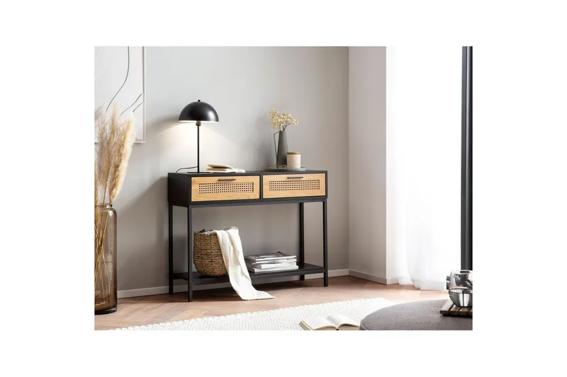 Konsollbord Wohnling Solid tre 100 cm 2 skuffer industriell stil Wienerflett - Møbler - Bord - Avlastningsbord - Gangbord