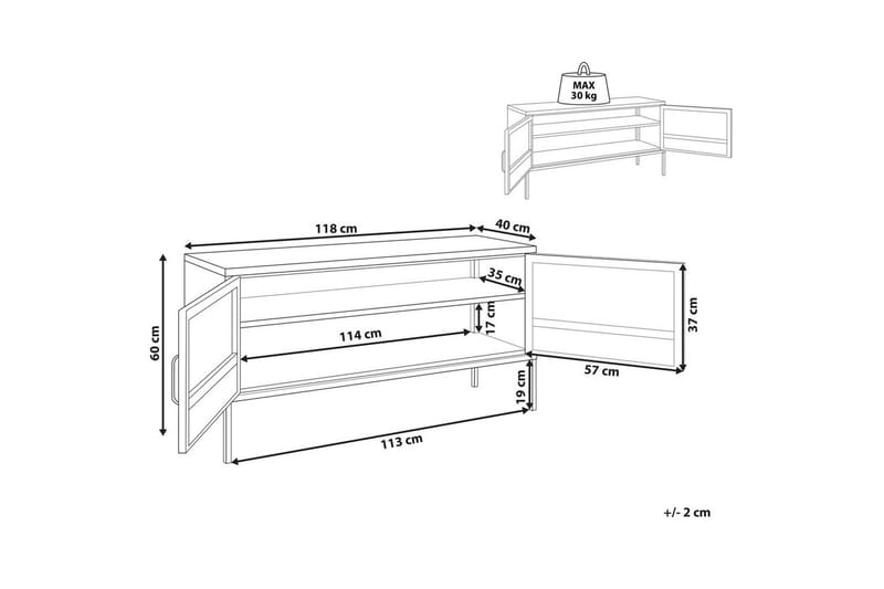 Kontorsskap Morley Svart - Svart - Møbler - Bord - Avlastningsbord - Lampebord & sidebord