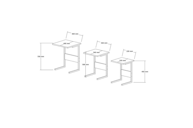 Korra Settbord 40 cm - Sort - Møbler - Bord - Avlastningsbord - Settbord