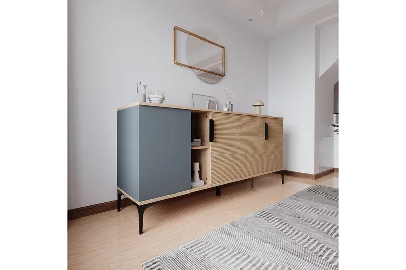 Kunar Konsollbord 180 cm - Antrasitt/Natur - Møbler - Bord - Avlastningsbord - Gangbord