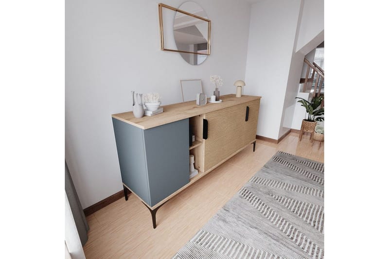 Kunar Konsollbord 180 cm - Antrasitt/Natur - Møbler - Bord - Avlastningsbord - Gangbord