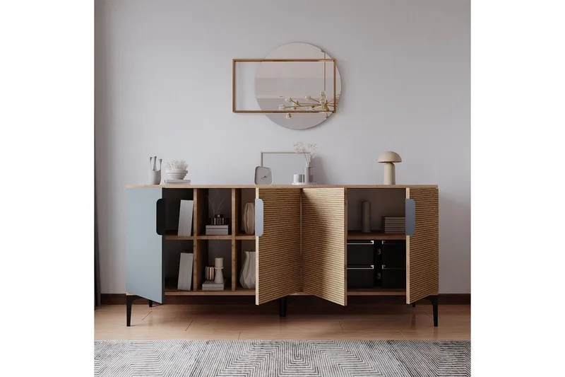 Kunar Konsollbord 180 cm - Antrasitt/Natur - Møbler - Bord - Avlastningsbord - Gangbord