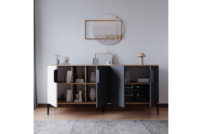 Kunar Konsollbord 180 cm - Hvit/Antrasitt - Møbler - Bord - Avlastningsbord - Gangbord