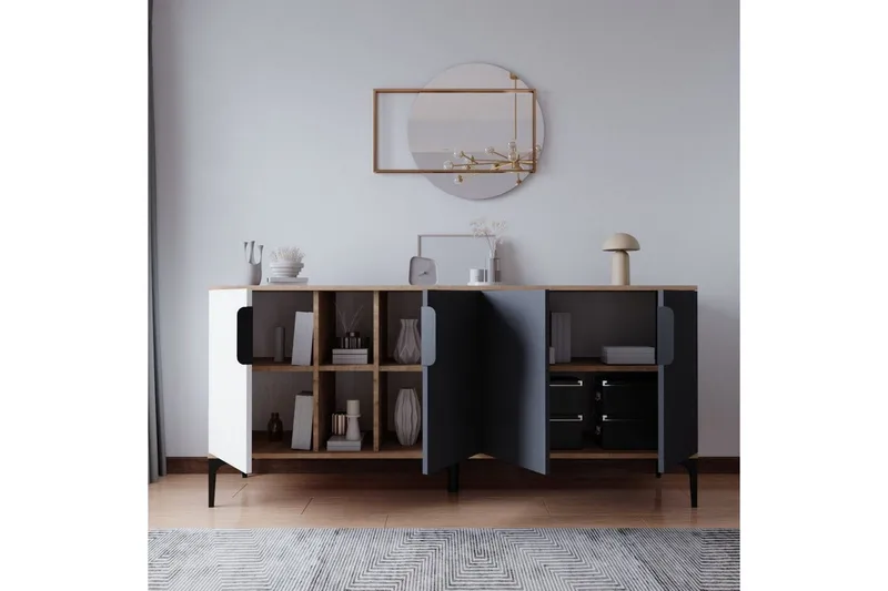 Kunar Konsollbord 180 cm - Hvit/Antrasitt - Møbler - Bord - Avlastningsbord - Gangbord