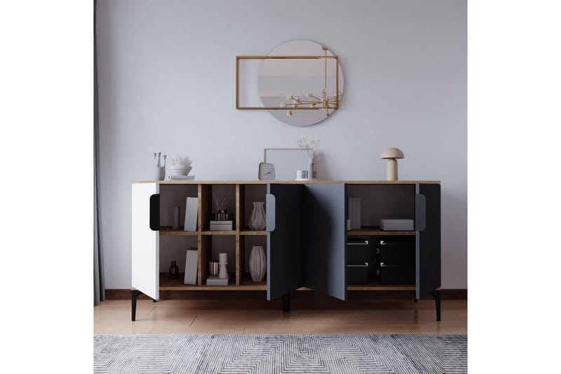 Kunar Konsollbord 180 cm - Hvit/Antrasitt - Møbler - Bord - Avlastningsbord - Gangbord