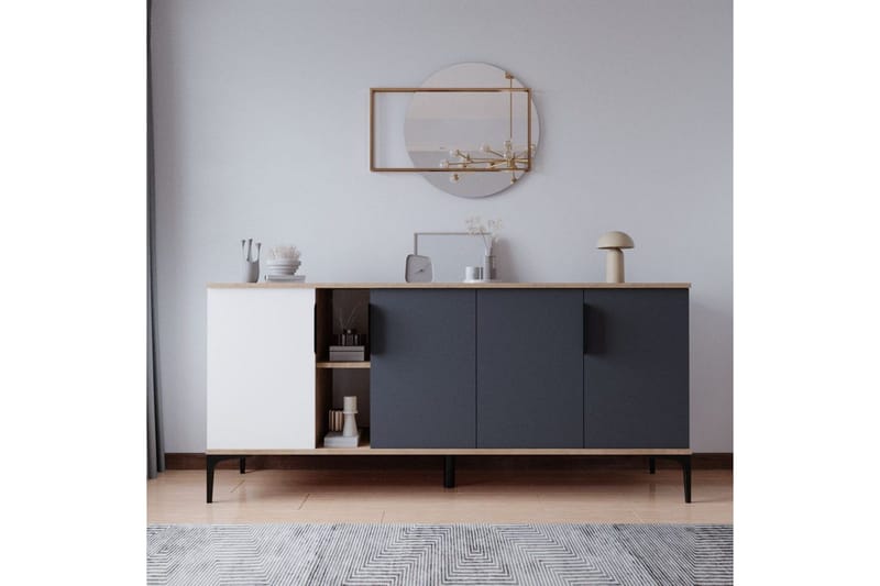 Kunar Konsollbord 180 cm - Hvit/Antrasitt - Møbler - Bord - Avlastningsbord - Gangbord