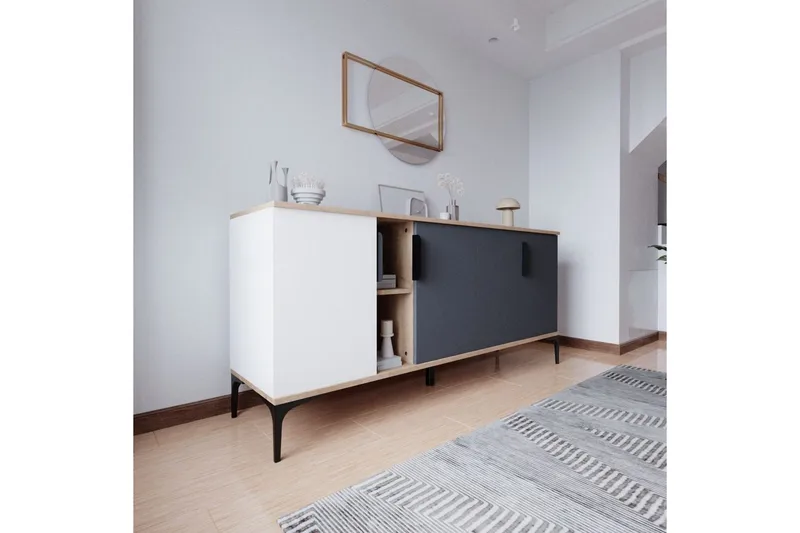 Kunar Konsollbord 180 cm - Hvit/Antrasitt - Møbler - Bord - Avlastningsbord - Gangbord