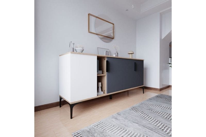 Kunar Konsollbord 180 cm - Hvit/Antrasitt - Møbler - Bord - Avlastningsbord - Gangbord