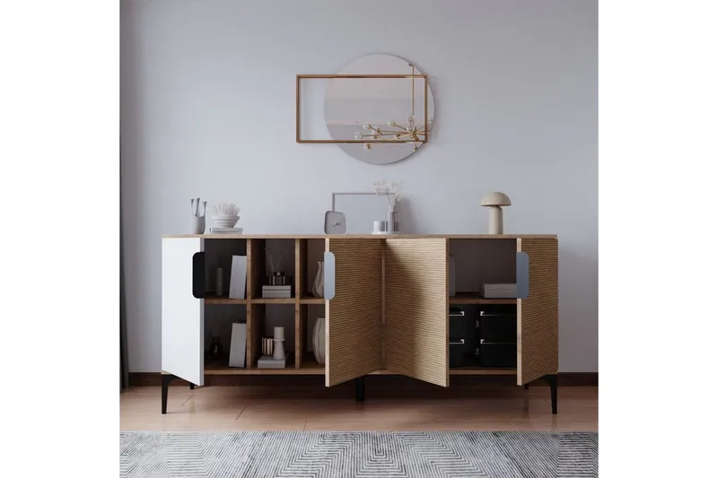 Kunar Konsollbord 180 cm - Hvit/Natur - Møbler - Bord - Avlastningsbord - Gangbord