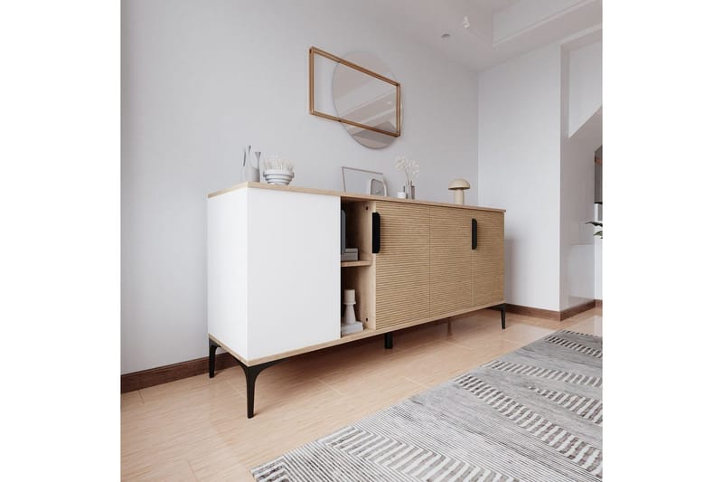 Kunar Konsollbord 180 cm - Hvit/Natur - Møbler - Bord - Avlastningsbord - Gangbord