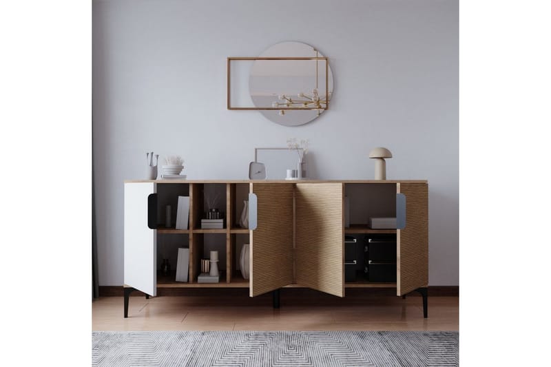 Kunar Konsollbord 180 cm - Hvit/Natur - Møbler - Bord - Avlastningsbord - Gangbord