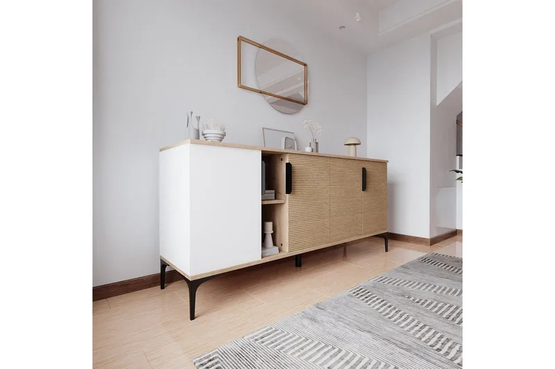 Kunar Konsollbord 180 cm - Hvit/Natur - Møbler - Bord - Avlastningsbord - Gangbord