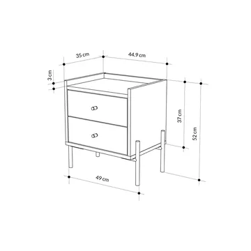 Kunimitsu Nattbord 45 cm - Sapphire Oak - Møbler - Bord - Avlastningsbord - Sengebord & nattbord