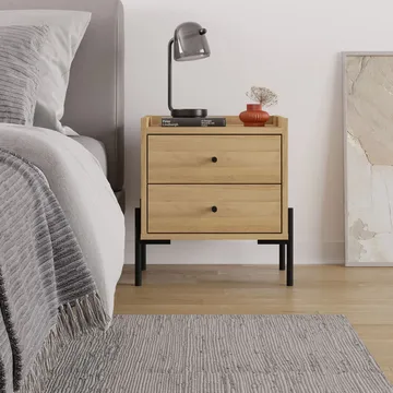 Kunimitsu Nattbord 45 cm - Sapphire Oak - Møbler - Bord - Avlastningsbord - Sengebord & nattbord