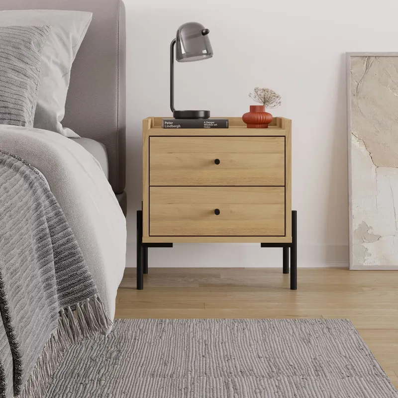 Kunimitsu Nattbord 45 cm - Sapphire Oak - Møbler - Bord - Avlastningsbord - Sengebord & nattbord