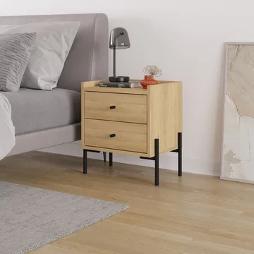 Kunimitsu Nattbord 45 cm - Sapphire Oak - Møbler - Bord - Avlastningsbord - Sengebord & nattbord