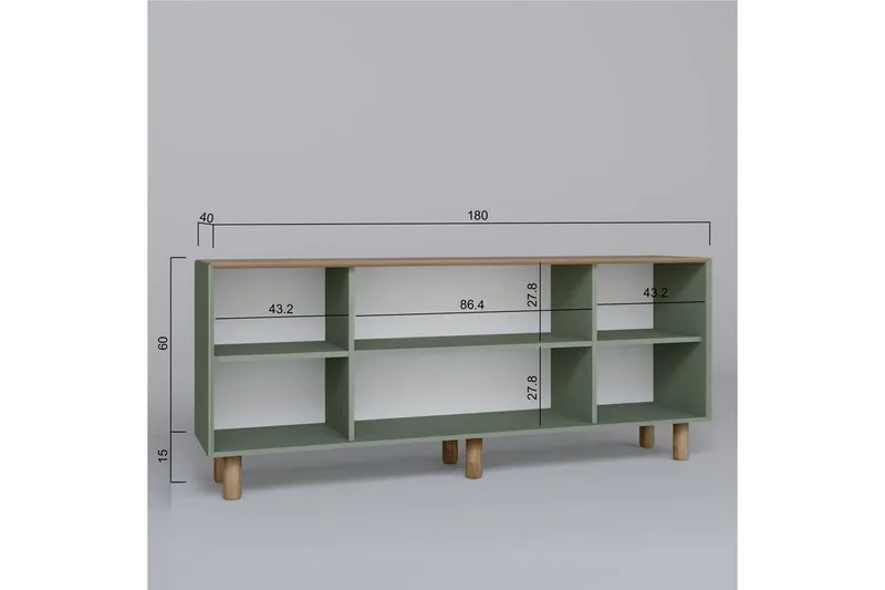 Kuniyoshi Konsollbord 180 cm - Grønn - Møbler - Bord - Avlastningsbord - Gangbord